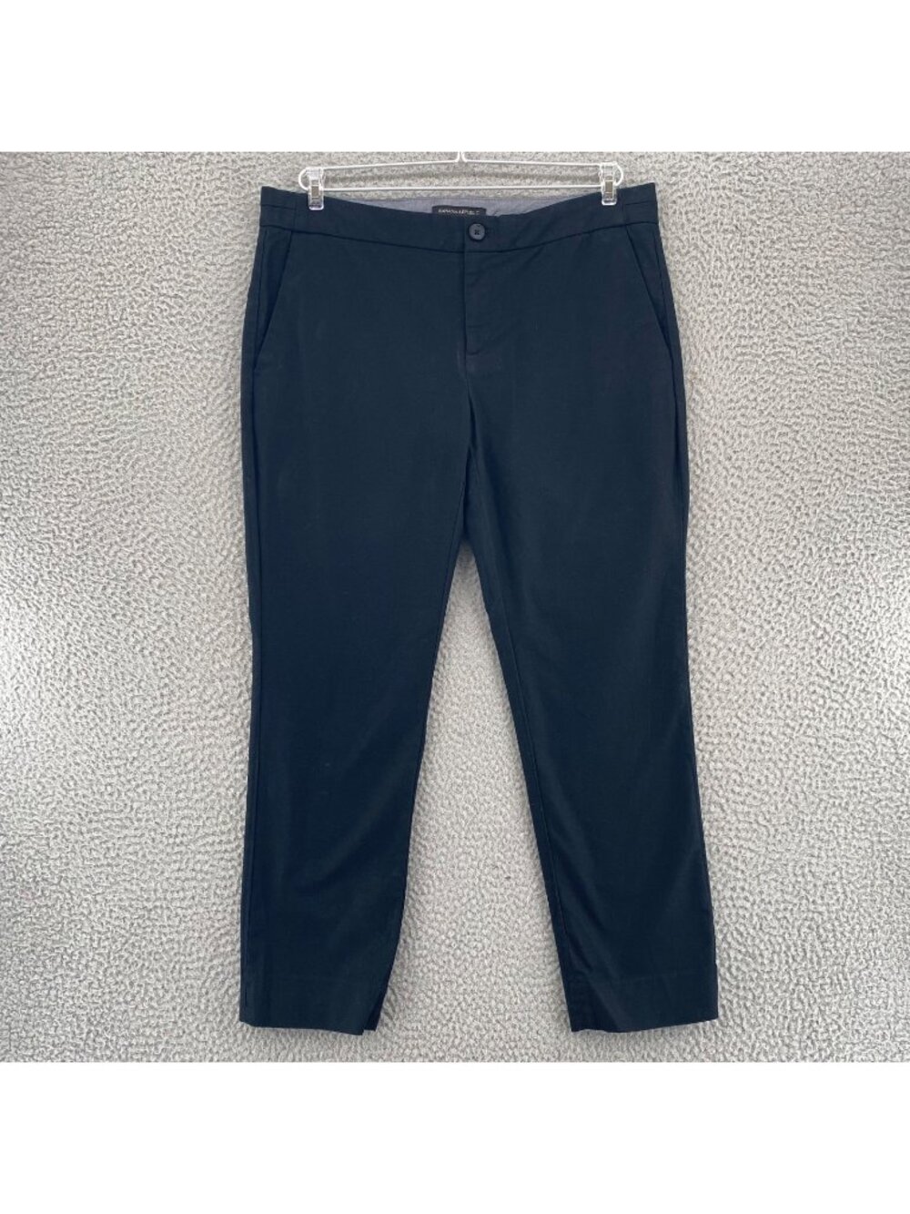 Banana Republic Pants Womens 8 Black Hampton Fit Cropped Ankle Tapered Trousers